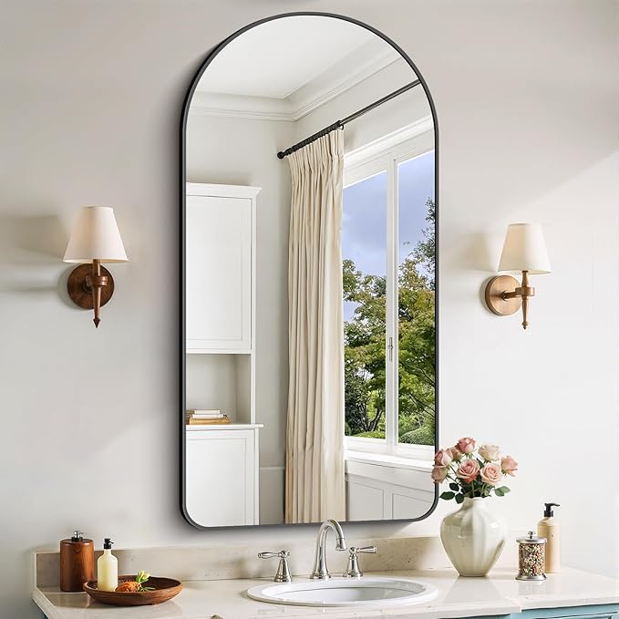 Arched Bathroom Mirror, Wall Mounted Mirror, Living Room, Vertically Hanging by GLASHOM