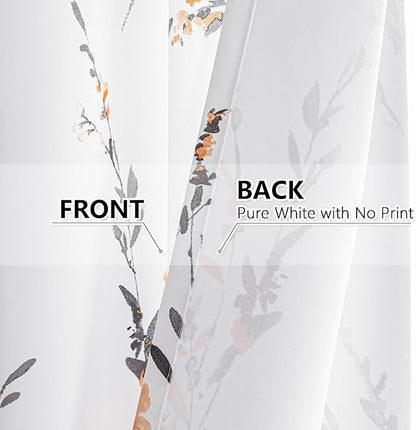 MYSKY HOME Curtains Short Floral Printed Pattern Soft Texture Modern Style - Image 5