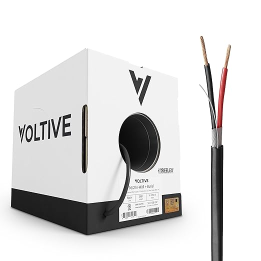 Voltive 16/2 Speaker Wire, in-Wall CL3 & Direct Burial, 250ft by Voltive