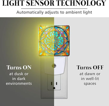 PODMemory Mandala Stained Glass Night Lights Plug into Wall - Image 3