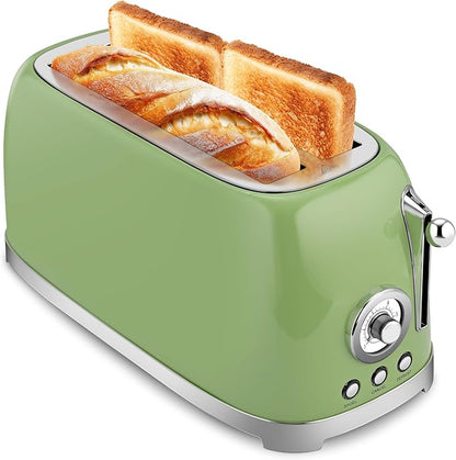 SUSTEAS Toaster 4 Slice Wide Slot, Stainless Steel Bread Bagel Toasters by SUSTEAS