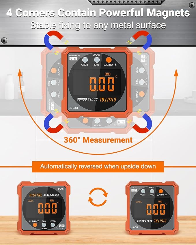 Digital Angle Finder Magnetic Electronic Angle Cube Dual Laser Gauge Digital - Image 4