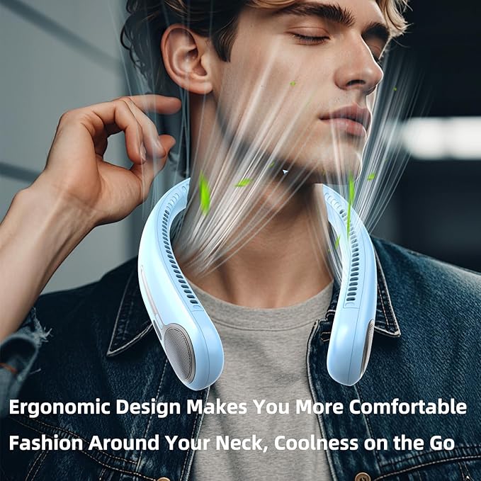 Kinhowly Portable Neck Fan, Hands Free Personal Wearable Bladeless Fan - Image 6