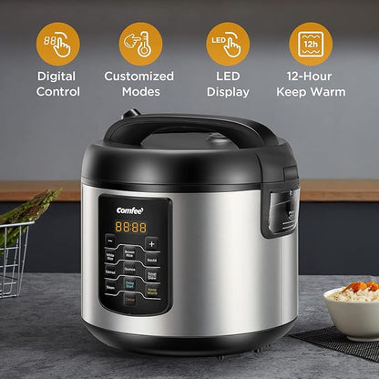 COMFEE' Rice Cooker 10 cup Uncooked/20 cup Cooked, Rice Maker, Steamer and - Image 3