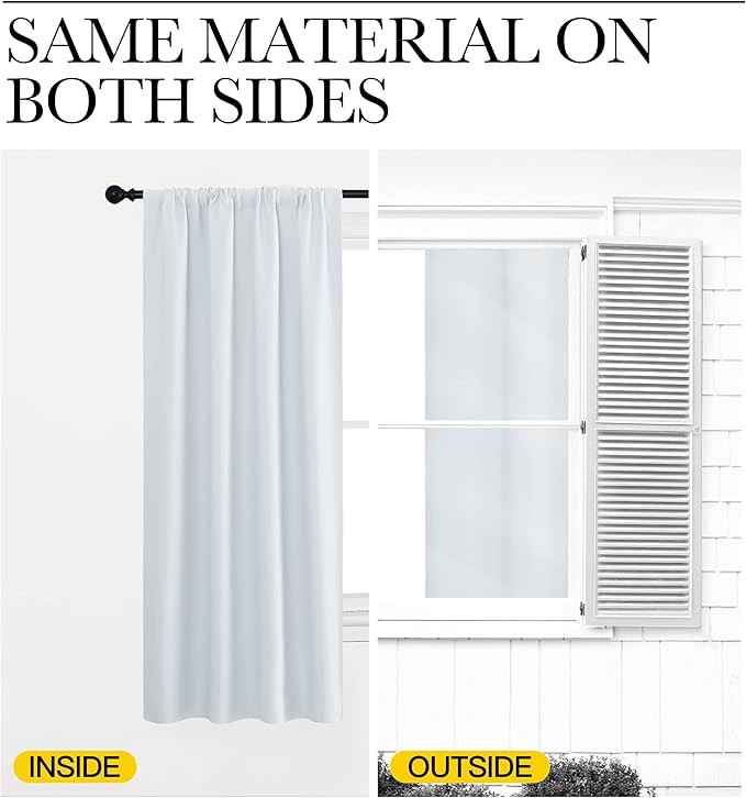 NICETOWN Greyish White Window Curtain Panels - Image 5