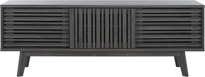 SAFAVIEH ESMA TV Stand for up to 65" Flatscreen – Distressed Black, Sliding by SAFAVIEH