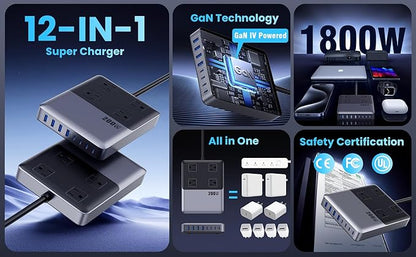 12-in-1 Charging Station USB C Power Strip - Image 8