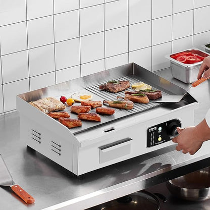 VEVOR Commercial Electric Griddle, 1600W Countertop Half-Flat Top Grill - Image 8