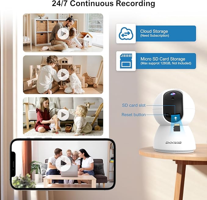 2.4&5G WiFi Indoor Security Camera, 2K HD Pan/Tilt Cameras - Image 8