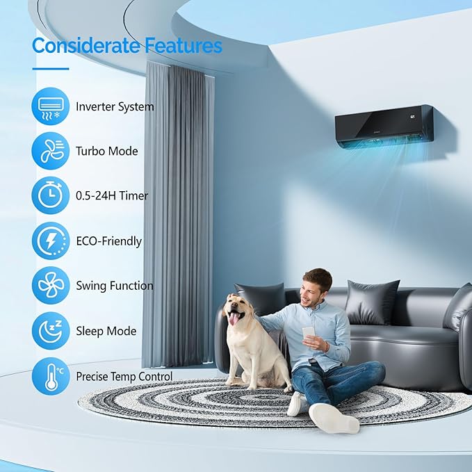 ROVSUN 9, 000 BTU Mini Split Air Conditioner & Heater, 19 SEER2 115V Energy - Image 5