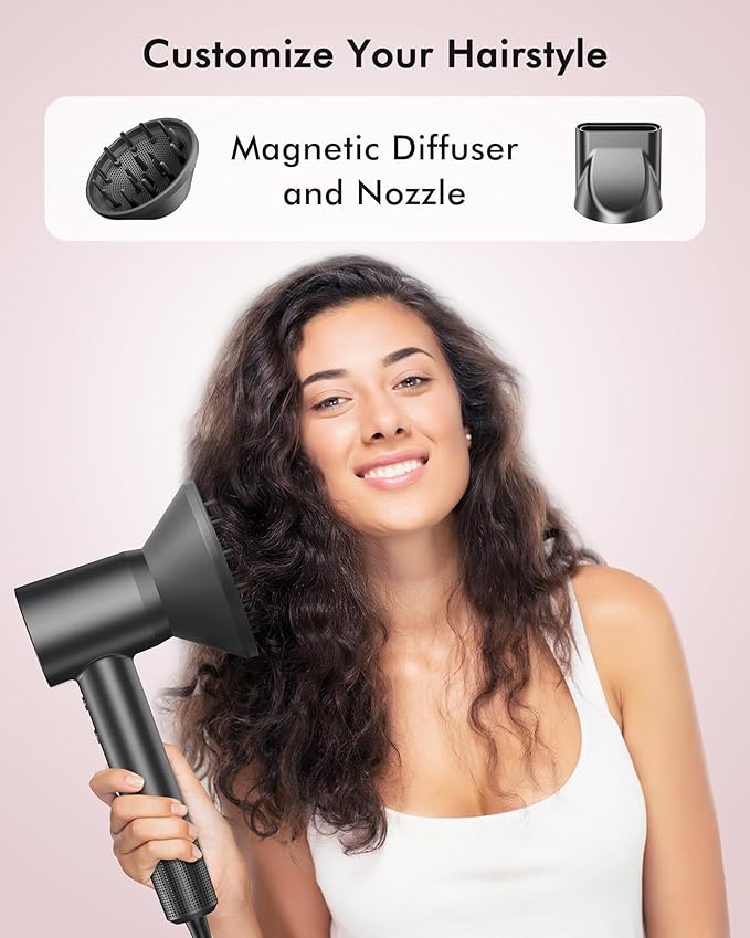 Hair Dryer, 160000 RPM Professional High Speed Ionic Blow Dryer, 500 Million - Image 6
