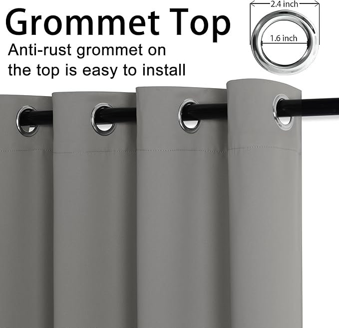 JIUZHEN Blackout Curtains with Tiebacks - Image 5