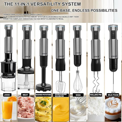 Handheld Immersion Blender Bundle, 1000W Powerful 11-in-1 Set - Image 3