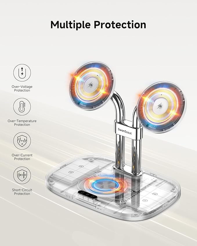 SwanScout Wireless Charger for iPhone Air/17, SwanScout 706M, Dual Magnetic - Image 8