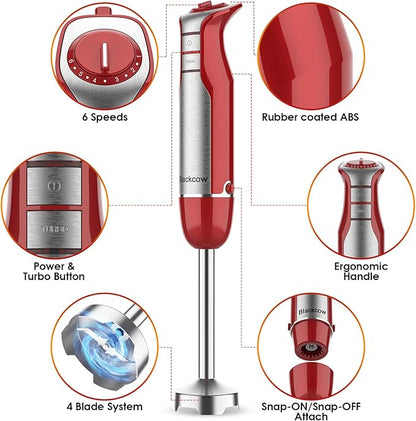 Blackcow Immersion Blender Handheld, 800W Powerful Electric Hand Blender - Image 4