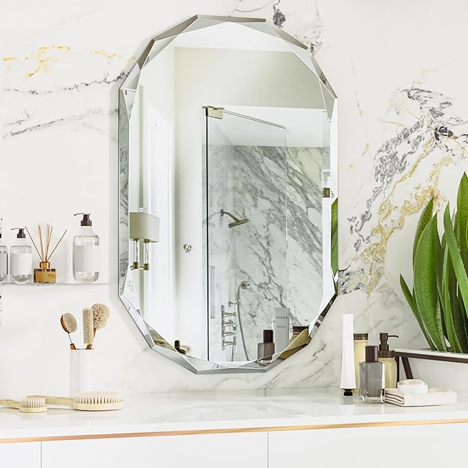 Suidia Bathroom Mirror, Frameless Bathroom Mirror - Image 2
