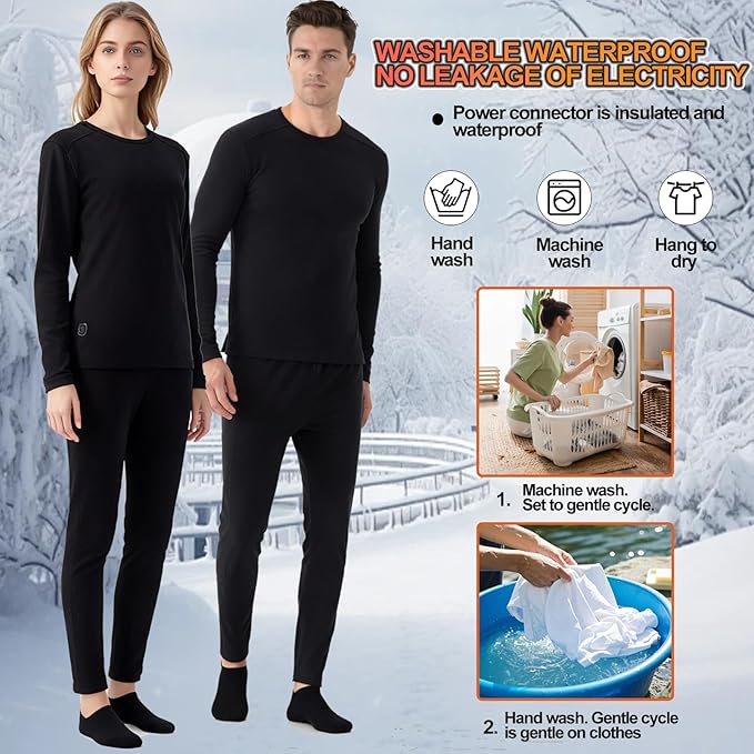 Heated Thermals Underwear Men Women: 42 Heating Zones Electric Thermal Long - Image 5