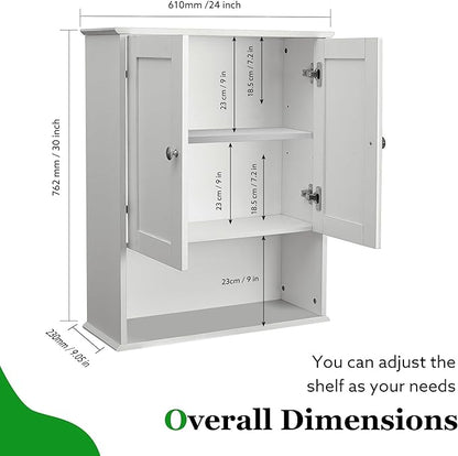 Bathroom Cabinet Wall Mounted Over Toilet Storage Cabinet, 24x30 Inch Wooden - Image 2
