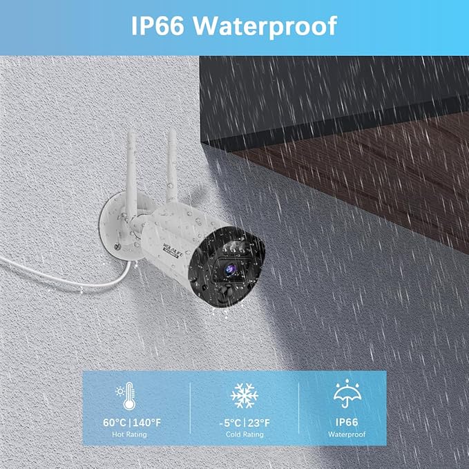 【90ft Super Night Vision】 5MP Outdoor Wireless Security Camera System, Wireless - Image 9