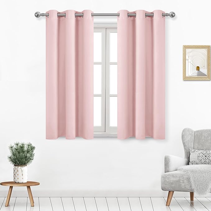 DWCN Blush Pink Curtains 45 Inches Long by DWCN