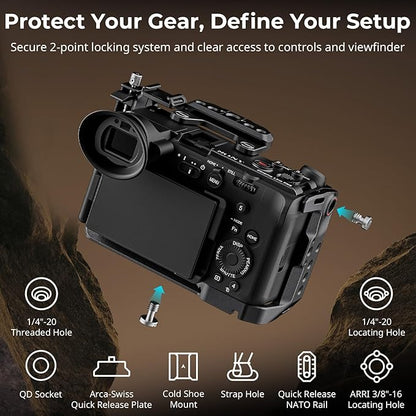 SMALLRIG Cage for Sony FX2, HawkLock Quick Release Camera Cage Kit for Sony - Image 2