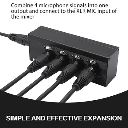 HUALEU 3Pin XLR 1 Male to 4 Female Splitter, 4WAY XLR Four-Input and one-Output - Image 7