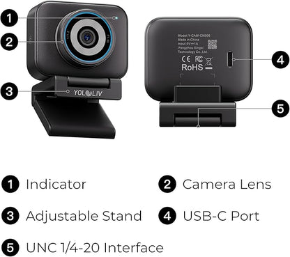 YOLOLIV YoloCam S3-4K Streaming Webcam, DSLR-Like Control, Cinematic Effects - Image 8