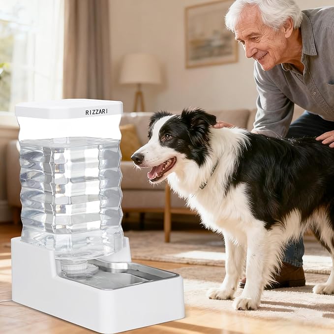 RIZZARI Stainless Steel Pet Water Feeder: 10L Gravity Waterer - Image 6