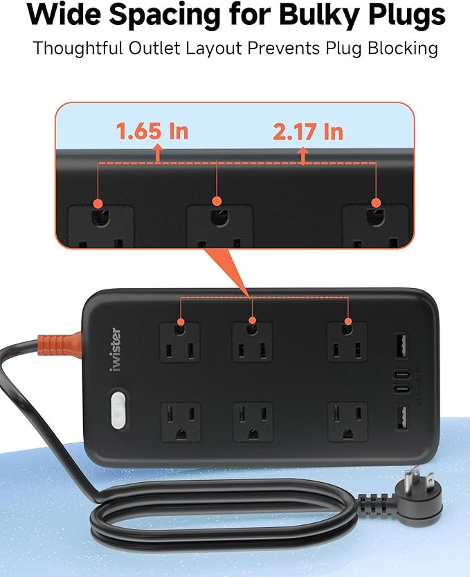 Iwister Outdoor Power Strip Weatherproof IPX6, 6 Ft Extension Cord, 4 USB Ports - Image 7