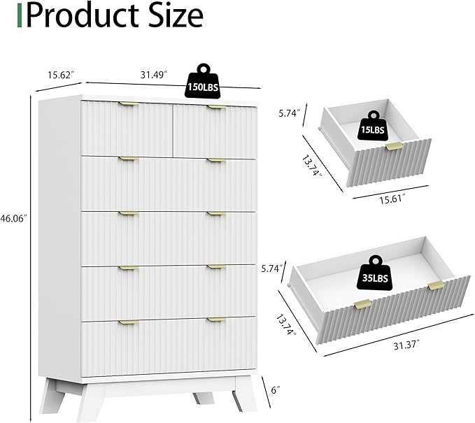Xixini Fluted Dresser for Bedroom - Image 2