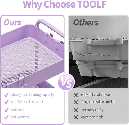 TOOLF 4-Tier Metal Rolling Cart - Image 3