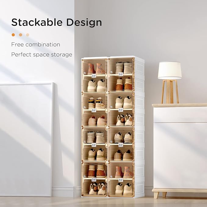 ANTBOX Shoe Organizer Storage Box, Portable Folding Shoe Rack - Image 2