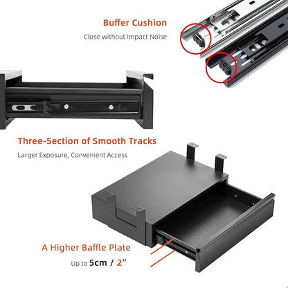 Under Desk Drawer 18", Pull-out Storage Organizer - Image 4