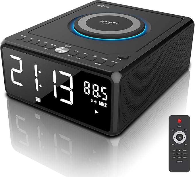 Gelielim CD Player Alarm Clock Radio, CD Players by Gelielim