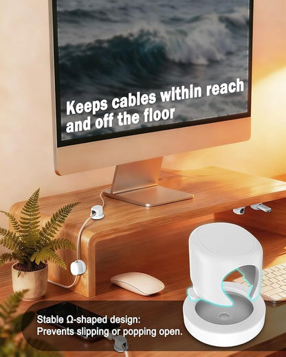 TIKIWIK Rotatable Cord Holder, Snap-Lock Cable Clips, 8 Pack Adhesive Cord - Image 2