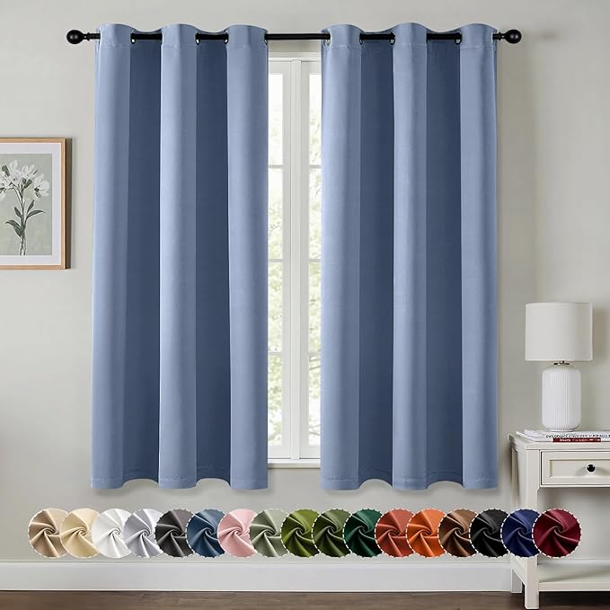MIULEE Denim Blue Blackout Curtains by MIULEE