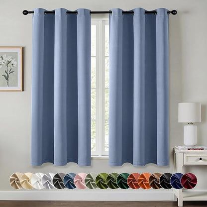 MIULEE Denim Blue Blackout Curtains by MIULEE