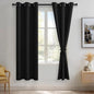JIUZHEN Black Blackout Curtains by JIUZHEN