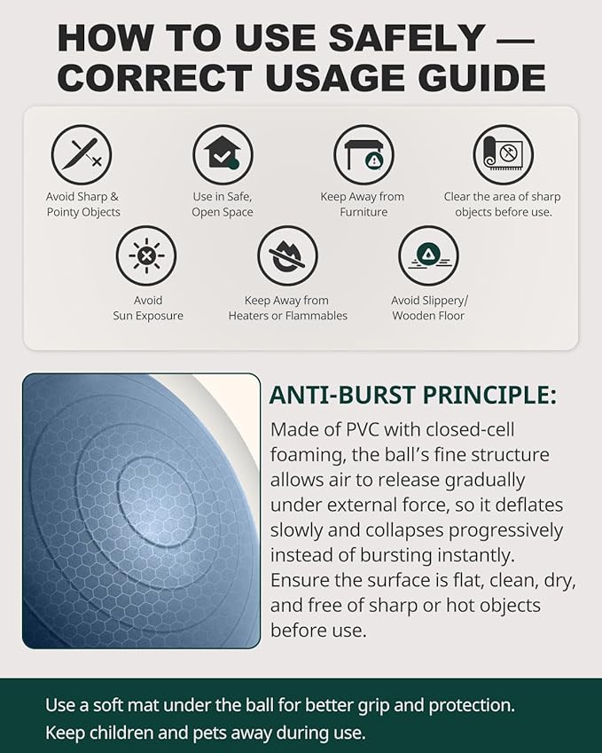 Trideer Exercise Ball for Yoga, Pilates & Fitness – Stability Ball Equipment - Image 2