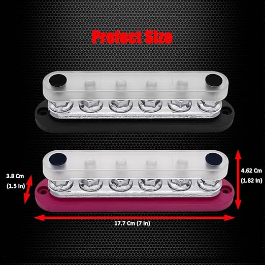 6 x M10 Studs Power Distribution Block Bus Bar 12V, Ampper 7" HD 300A Marine - Image 5