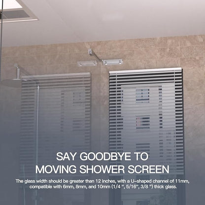 Shower Glass Support Bar, Both Sides Available, Frameless Bathroom Glass Clamp - Image 3