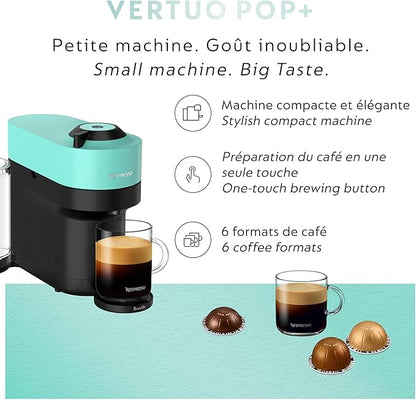 Nespresso Vertuo Pop+ Coffee and Espresso Maker by Breville, Aqua Mint - Image 6