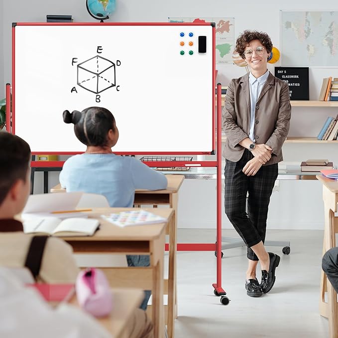 Rolling Whiteboard, 48x32 Inches Dry Erase Board - Image 7