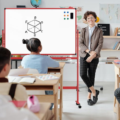 Rolling Whiteboard, 48x32 Inches Dry Erase Board - Image 7