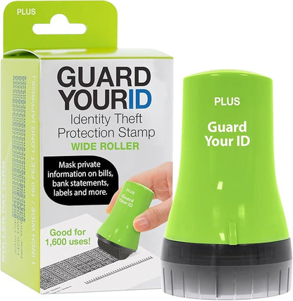 Guard Your ID Wide Advanced Roller 2.0 Identity Theft Prevention Security Stamp by Plus