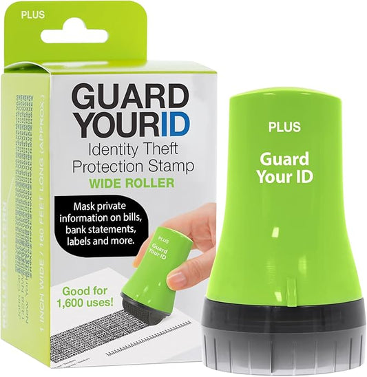 Guard Your ID Wide Advanced Roller 2.0 Identity Theft Prevention Security Stamp by Plus