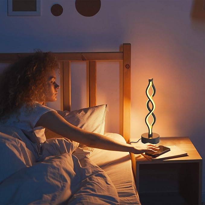 NUÜR Bedside Lamps Set of 2, Dimmable LED Nightstand Lamp, Small Nightstand Lamp - Image 5