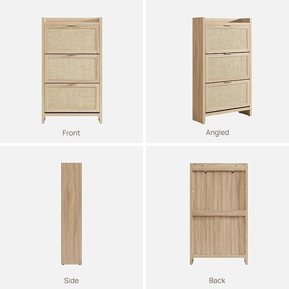 SICOTAS Rattan Shoe Storage Cabinet - Image 8