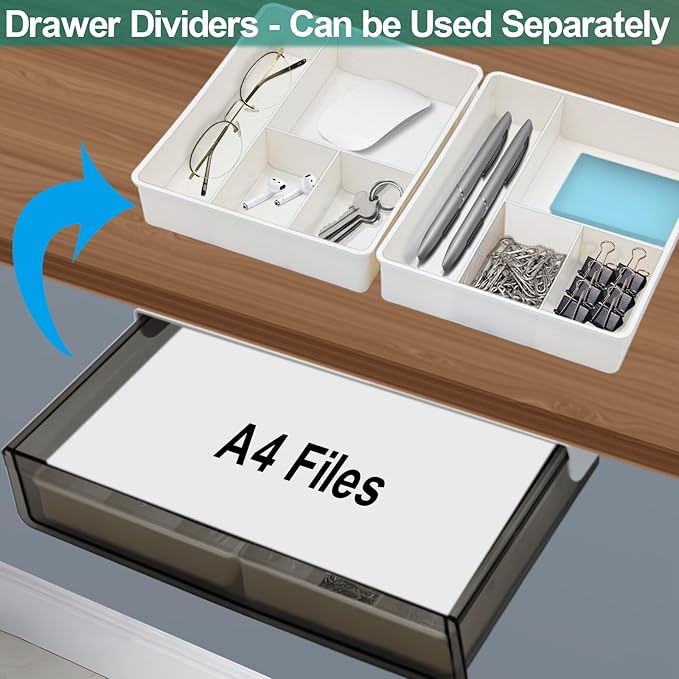 Large Under Desk Table Drawer Storage Organizer, Slide Out Drawer - Image 3