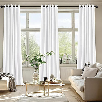 MIULEE Pure White Curtains for Bedroom Living Room 90 Inches Long 2 Panels - Image 6